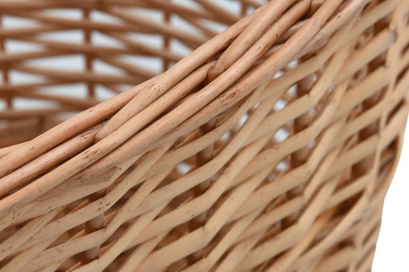 Vedkurv med brehåndtak 58x42x29 cm naturlig seljetre - Hage - Utemiljø - Utendørsoppbevaring - Vedoppbevaring