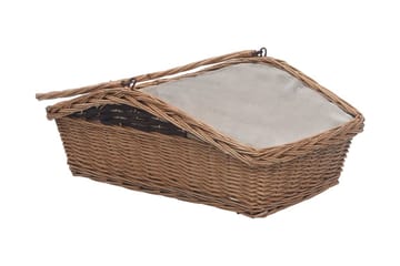 Vedkurv med håndtak 61,5x46,5x58 cm brun seljetre - Brun - Hage - Utemiljø - Utendørsoppbevaring - Vedoppbevaring