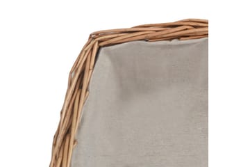Vedkurv med håndtak 61,5x46,5x58 cm brun seljetre - Brun - Hage - Utemiljø - Utendørsoppbevaring - Vedoppbevaring