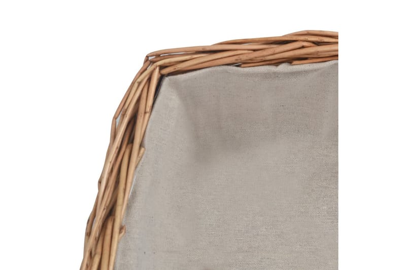 Vedkurv med håndtak 61,5x46,5x58 cm brun seljetre - Brun - Hage - Utemiljø - Utendørsoppbevaring - Vedoppbevaring