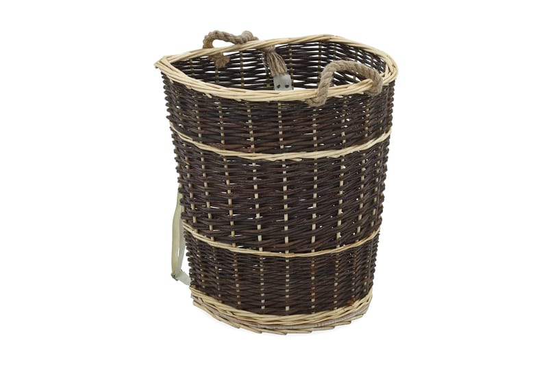 Vedsekk med brebelter 44,5x37x50 cm naturlig seljetre - Hage - Utemiljø - Utendørsoppbevaring - Vedoppbevaring