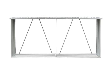 Vedskjul galvanisert stål 330x84x152 cm grå - Hage - Utemiljø - Utendørsoppbevaring - Vedoppbevaring