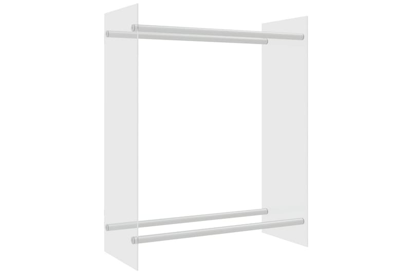 Vedstativ gjennomsiktig 80x35x100 cm herdet glass - Hage - Utemiljø - Utendørsoppbevaring - Vedoppbevaring