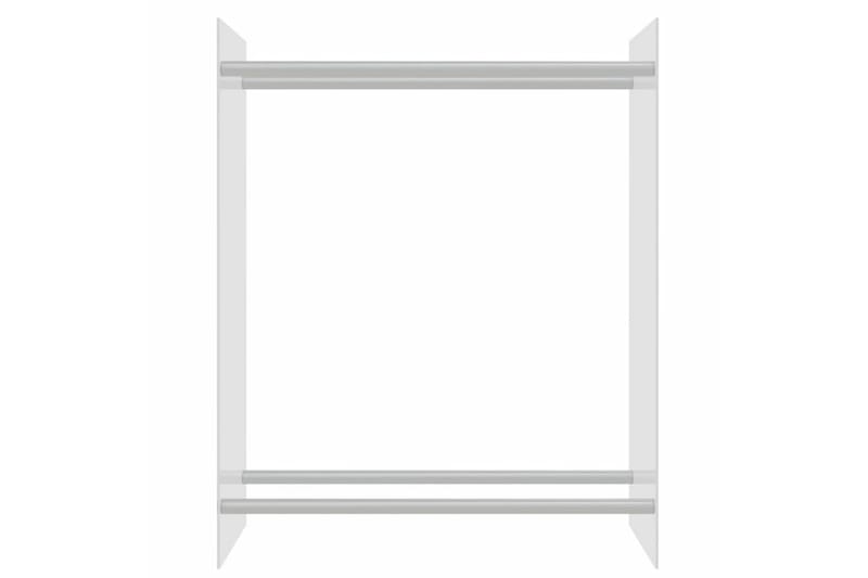 Vedstativ gjennomsiktig 80x35x100 cm herdet glass - Hage - Utemiljø - Utendørsoppbevaring - Vedoppbevaring