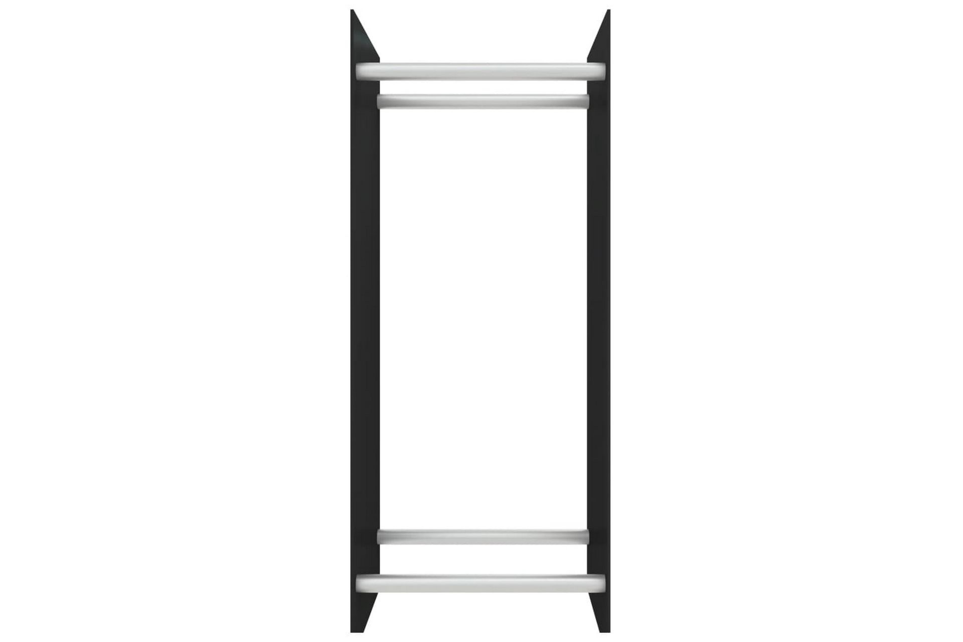 Vedstativ svart 40x35x100 cm herdet glass - Hage - Utemiljø - Utendørsoppbevaring - Vedoppbevaring