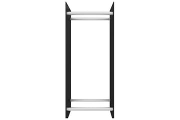 Vedstativ svart 40x35x100 cm herdet glass - Hage - Utemiljø - Utendørsoppbevaring - Vedoppbevaring