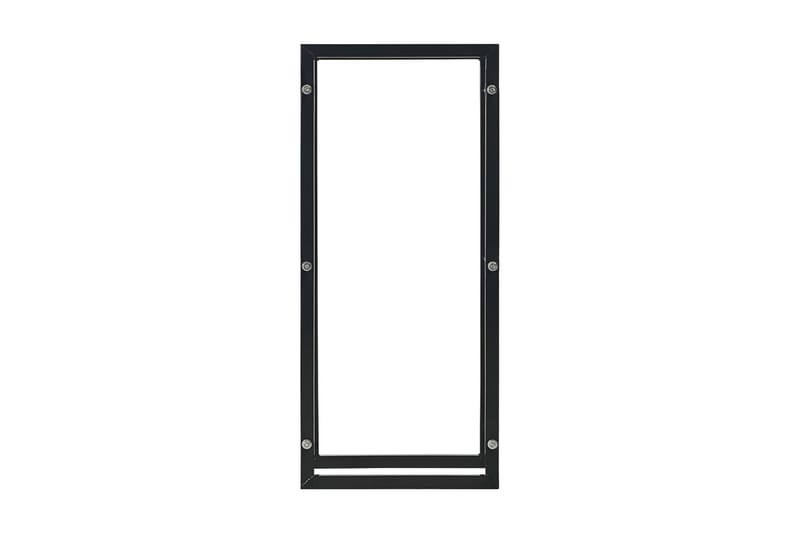 Vedstativ svart 44x20x100 cm stål - Svart - Hage - Utemiljø - Utendørsoppbevaring - Vedoppbevaring