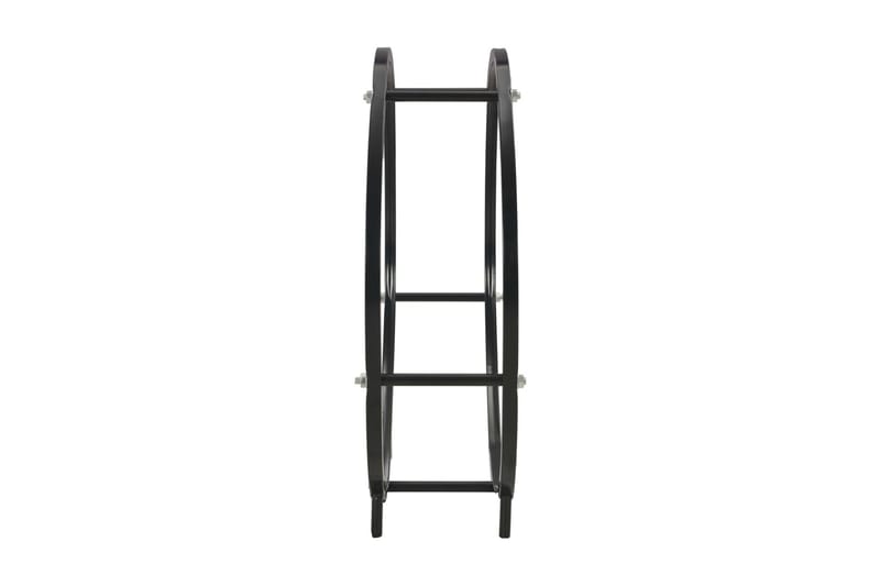 Vedstativ svart 70x20x70 cm stål - Svart - Hage - Utemiljø - Utendørsoppbevaring - Vedoppbevaring