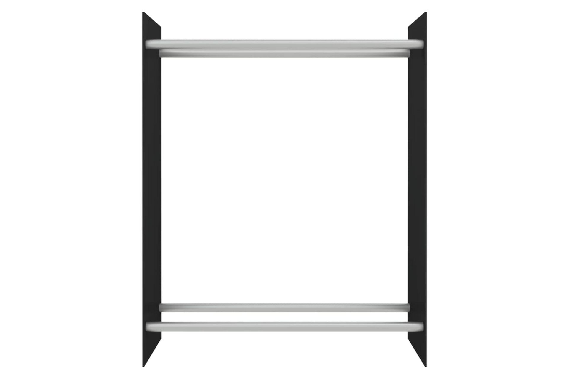 Vedstativ svart 80x35x100 cm herdet glass - Hage - Utemiljø - Utendørsoppbevaring - Vedoppbevaring