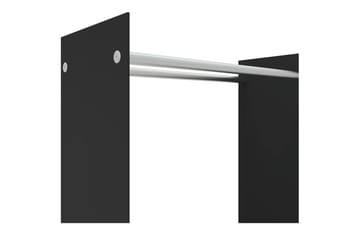 Vedstativ svart 80x35x100 cm herdet glass - Hage - Utemiljø - Utendørsoppbevaring - Vedoppbevaring