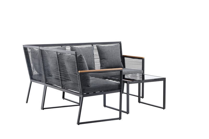 Dallas Sofagruppe 5-seter - Svart - Hage - Utemiljø - Veranda & terrasse - Verandamøbler