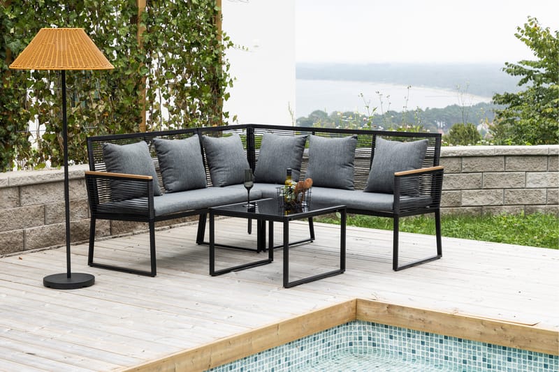 Dallas Sofagruppe 5-seter - Svart - Hage - Utemiljø - Veranda & terrasse - Verandamøbler