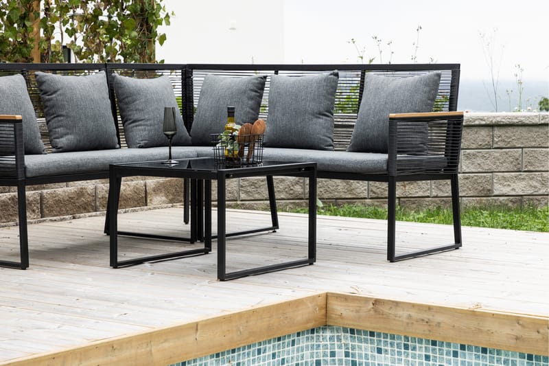 Dallas Sofagruppe 5-seter - Svart - Hage - Utemiljø - Veranda & terrasse - Verandamøbler