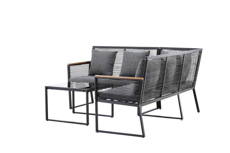 Dallas Sofagruppe 5-seter - Svart - Hage - Utemiljø - Veranda & terrasse - Verandamøbler