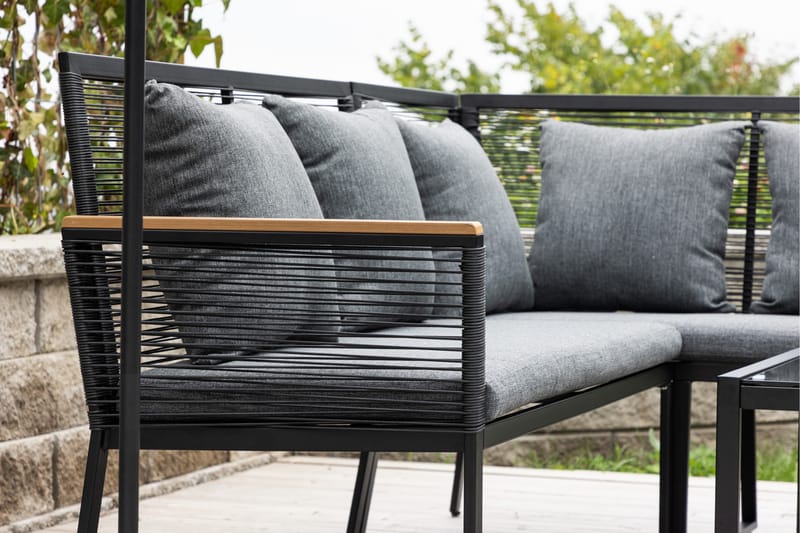 Dallas Sofagruppe 5-seter - Svart - Hage - Utemiljø - Veranda & terrasse - Verandamøbler