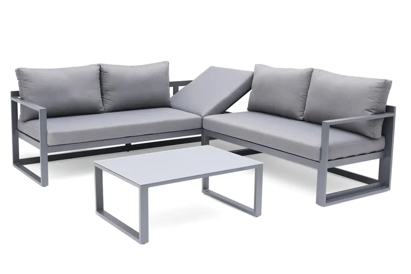 Loungegruppe utendørs Hillerstorp Lundamo grå - Grå - Hage - Utemiljø - Veranda & terrasse - Verandamøbler