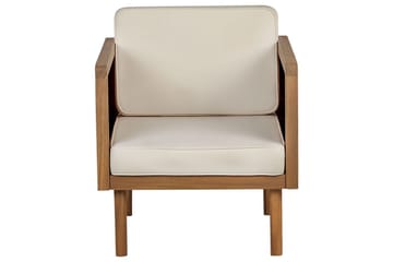 3-sitssoffa med fåtöljer Beliani Baratti Light wood||Beige - Hagemøbler - Loungemøbler - Sofagruppe utendørs