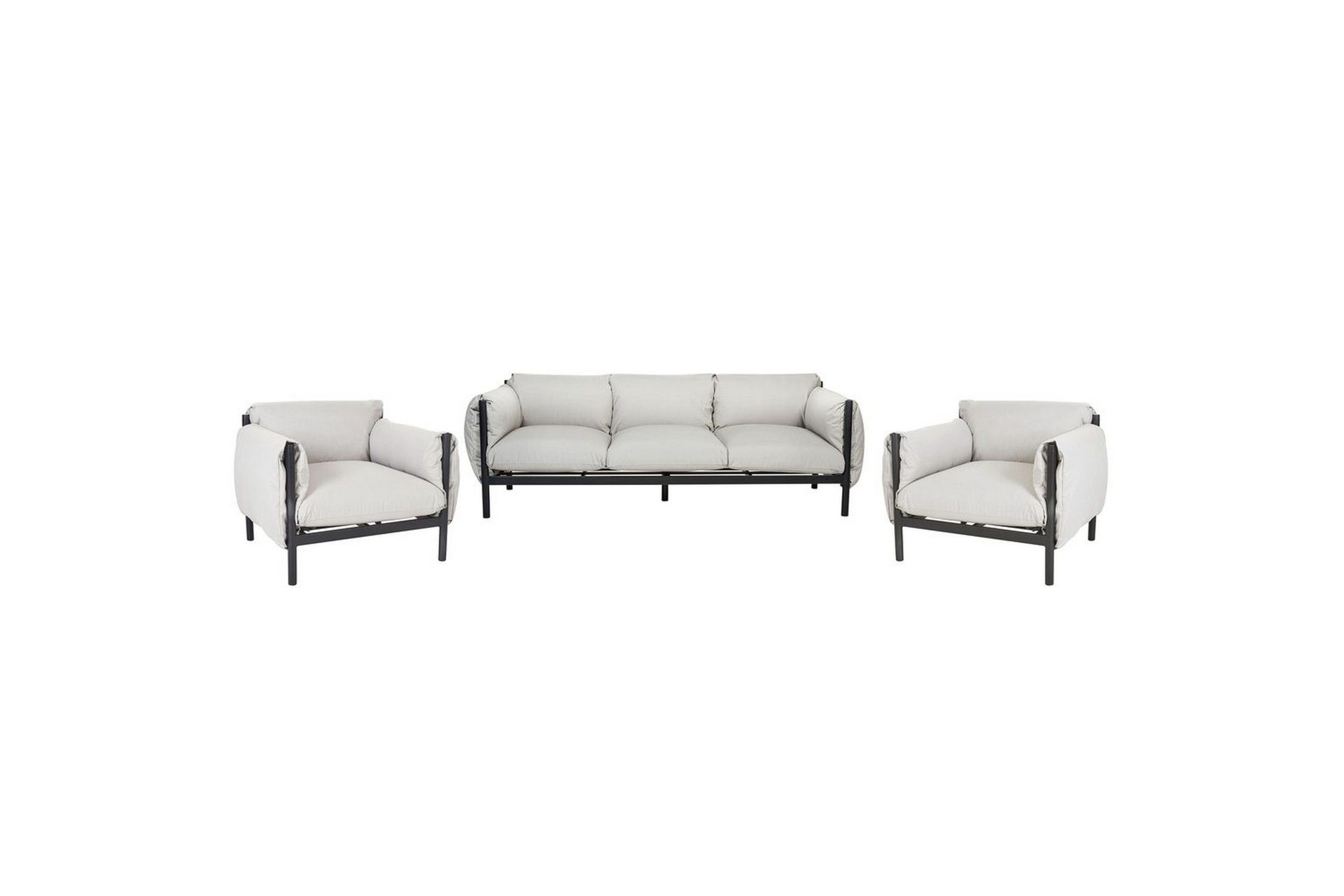 3-sitssoffa med fåtöljer Beliani Esperia Grey, Black -