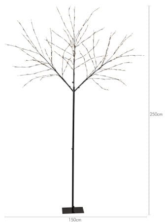 Albero dekorasjonstre med belysning 250 cm - svart med hvite lyspunkter - Hage - Utemiljø - Veranda & terrasse - Verandabelysning