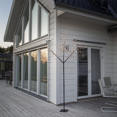 Albero dekorasjonstre med belysning 250 cm - svart med hvite lyspunkter - Hage - Utemiljø - Veranda & terrasse - Verandabelysning