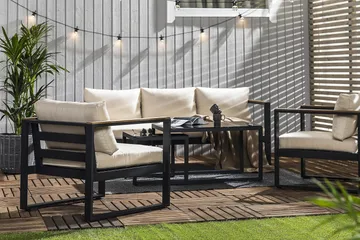 Aspvik Sofagruppe Utendørs 5-seter - Beige - Hagemøbler - Loungemøbler - Sofagruppe utendørs