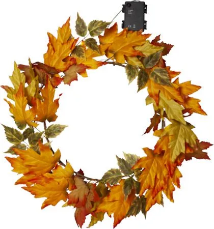 Autumn krans med belysning 45 cm, oransje
