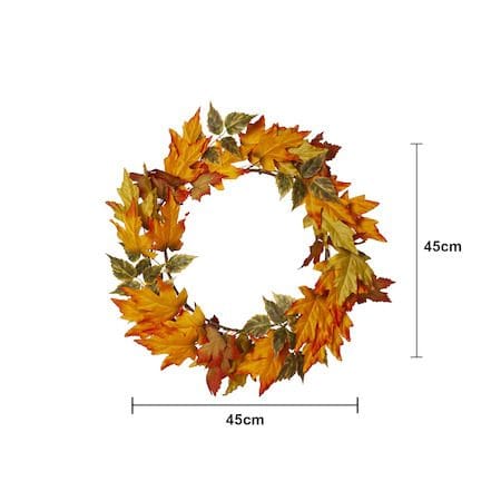 Autumn krans med belysning 45 cm - oransje - Hage - Utemiljø - Veranda & terrasse - Verandabelysning