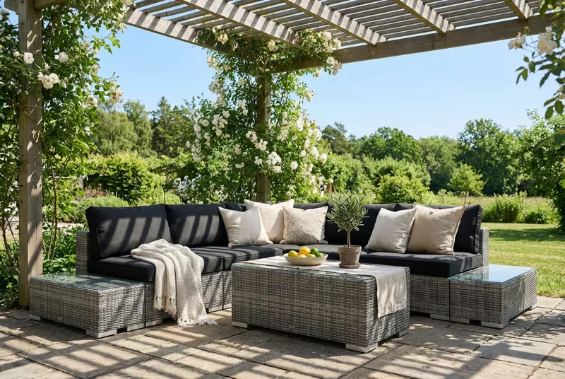 Bahamas Hjørnesofa (Vendbar) Åpen Ende inkl. Endedel 5-seter – Bord uten Hylle - Hage - Utemiljø - Veranda & terrasse - Verandamøbler