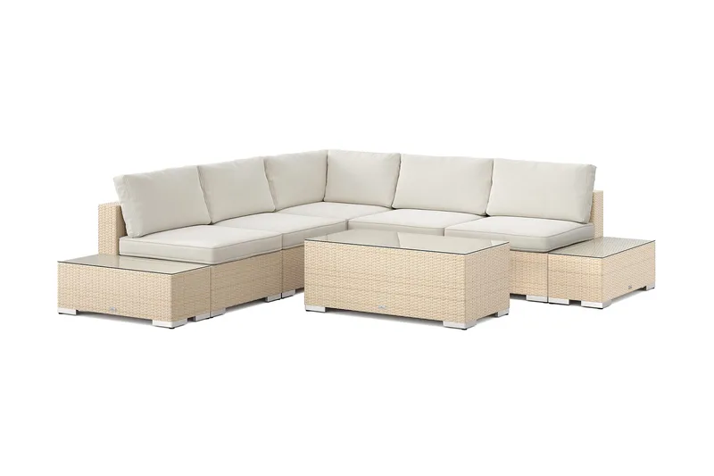 Bahamas Hjørnesofa (Vendbar) Åpen Ende inkl. Endedel 5-seter – Bord uten Hylle - Hage - Utemiljø - Veranda & terrasse - Verandamøbler