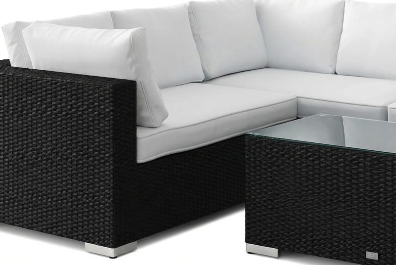 Bahamas L-formet utesofa høyre, 6-seters med bord - Svart - Hage - Utemiljø - Veranda & terrasse - Verandamøbler