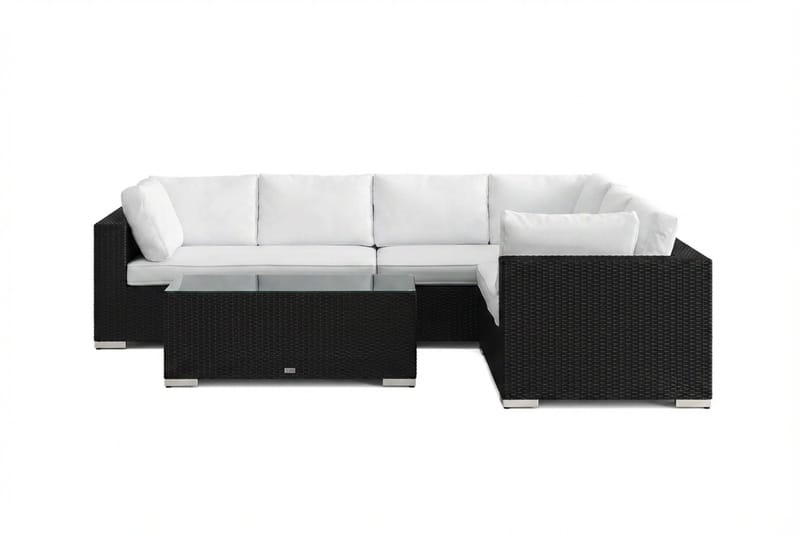 Bahamas L-formet utesofa høyre, 6-seters med bord - Svart - Hage - Utemiljø - Veranda & terrasse - Verandamøbler
