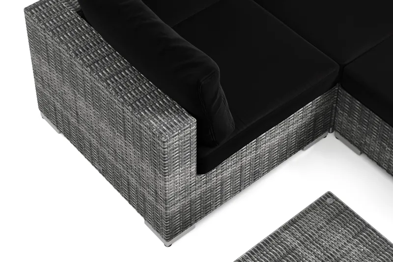 Bahamas U-formet utendørs loungegruppe 7-seters med vendbar divan og bord - Grå - Hage - Utemiljø - Veranda & terrasse - Verandamøbler