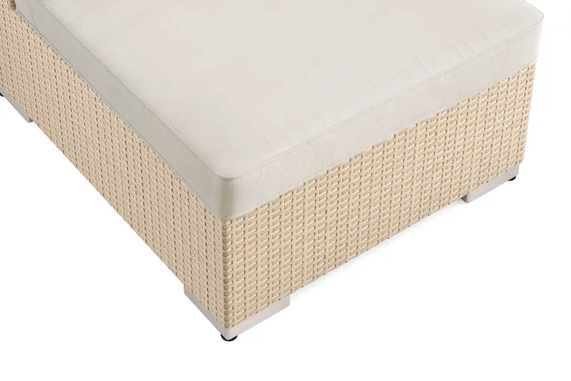 Bahamas U-formet utendørs loungegruppe 8-seters med vendbar divan og bord med hylle - Beige - Hage - Utemiljø - Veranda & terrasse - Verandamøbler