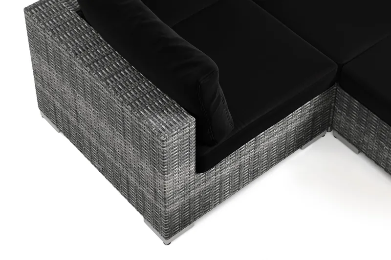 Bahamas U-formet utendørs loungegruppe 8-seters med vendbar divan og bord med hylle - Grå - Hage - Utemiljø - Veranda & terrasse - Verandamøbler