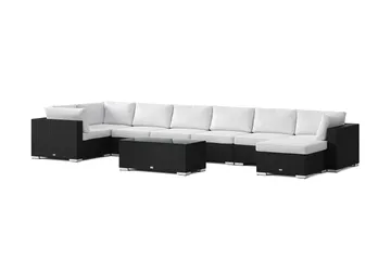 Bahamas U-formet utendørs loungegruppe 8-seters med vendbar divan og bord