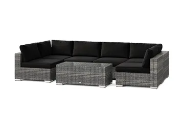 Bahamas U-formet utendørs loungegruppe med åpen avslutning, 6-seters med bord