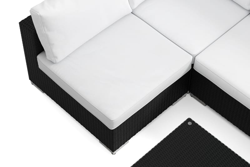 Bahamas U-formet utendørs loungegruppe med åpen avslutning, 6-seters med bord - Svart - Hage - Utemiljø - Veranda & terrasse - Verandamøbler