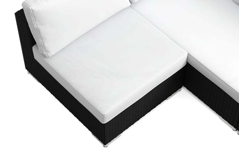 Bahamas U-formet utendørs loungegruppe med åpen avslutning, 8-seters med bord og hylle - Svart - Hage - Utemiljø - Veranda & terrasse - Verandamøbler