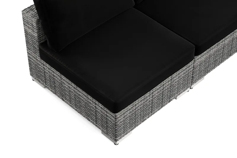 Bahamas U-formet utendørs loungegruppe med åpen avslutning, 9-seters med bord - Grå - Hage - Utemiljø - Veranda & terrasse - Verandamøbler