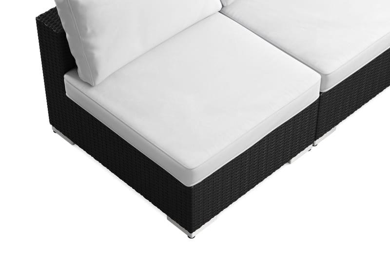 Bahamas U-formet utendørs loungegruppe med åpen avslutning, 9-seters med bord - Svart - Hage - Utemiljø - Veranda & terrasse - Verandamøbler