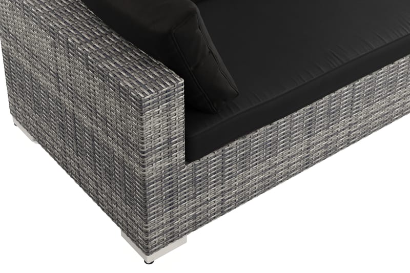 Bahamas U-formet utendørs loungegruppe med lukket avslutning, 9-seters med bord og hylle - Grå - Hage - Utemiljø - Veranda & terrasse - Verandamøbler