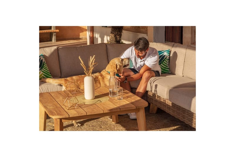 Bahamas Utemøbelgruppe 2-seter venstre & høyre & hjørnestol & sofabord 100 cm - Mørk Grå - Hage - Utemiljø - Veranda & terrasse - Verandamøbler