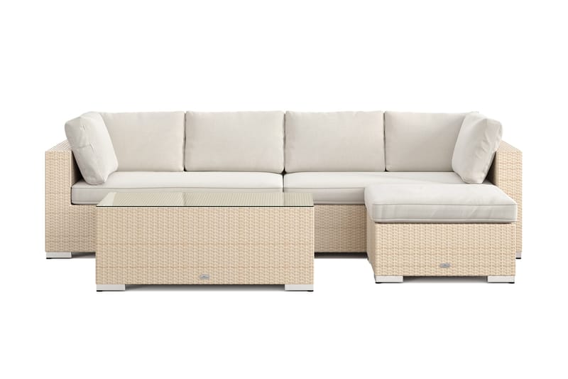 Bahamas utendørs divansofa 5-seters med vendbar divan og bord - Beige - Hage - Utemiljø - Veranda & terrasse - Verandamøbler