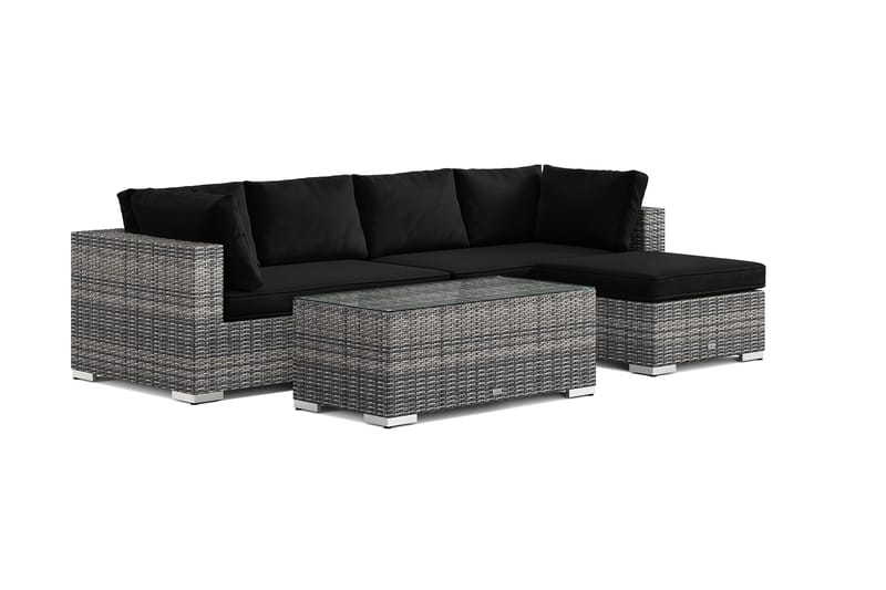 Bahamas utendørs divansofa 5-seters med vendbar divan og bord - Grå - Hage - Utemiljø - Veranda & terrasse - Verandamøbler