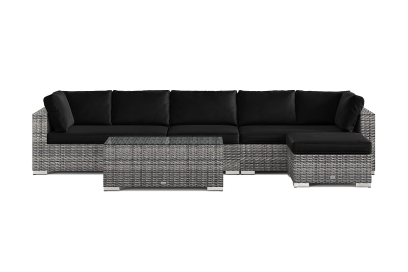 Bahamas utendørs divansofa 6-seters med vendbar divan og bord - Grå - Hage - Utemiljø - Veranda & terrasse - Verandamøbler