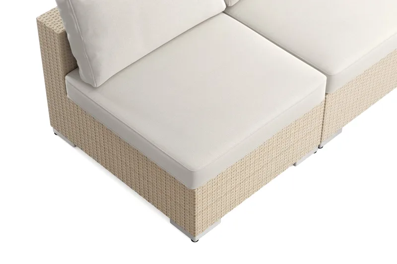 Bahamas utendørs hjørnesofa 5-seters vendbar med åpen avslutning og bord - Beige - Hage - Utemiljø - Veranda & terrasse - Verandamøbler