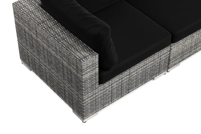 Bahamas utendørs hjørnesofa 6-seters vendbar med lenestol og bord med hylle - Grå - Hage - Utemiljø - Veranda & terrasse - Verandamøbler
