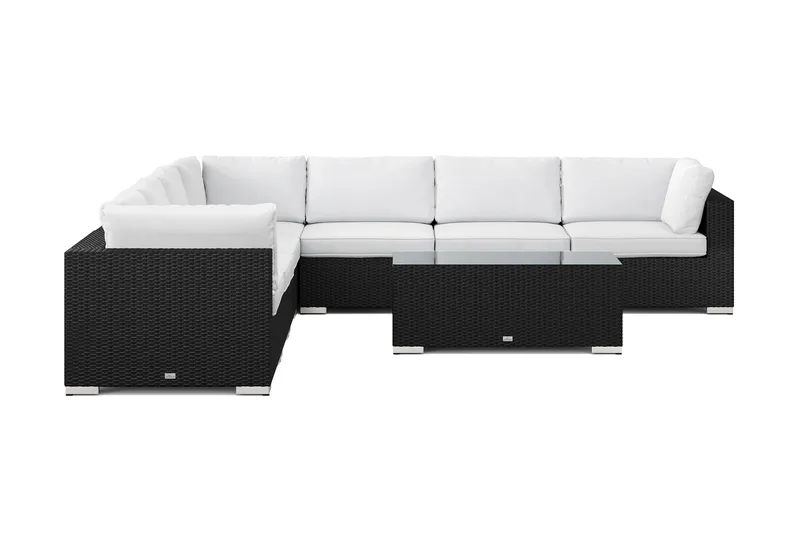 Bahamas utendørs hjørnesofa 7-seters vendbar med bord - Svart - Hage - Utemiljø - Veranda & terrasse - Verandamøbler
