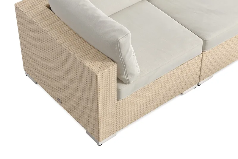 Bahamas utendørs hjørnesofa 7-seters vendbar og bord med hylle - Beige - Hage - Utemiljø - Veranda & terrasse - Verandamøbler