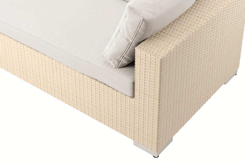 Bahamas utendørs L-sofa høyre 8-seters med lenestol og bord med hylle - Beige - Hage - Utemiljø - Veranda & terrasse - Verandamøbler
